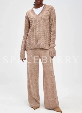 Женский трикотажный оверсайз костюм